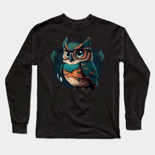 Hipster Owl Long Sleeve T-Shirt